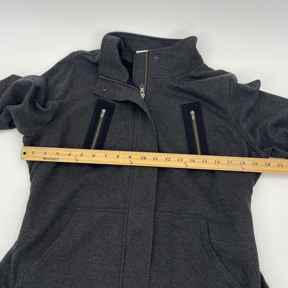 CABI Heather Grey Mesh Back Jacket Size M Belted Soft Jersey Athleisure #3184 - Picture 9 of 10